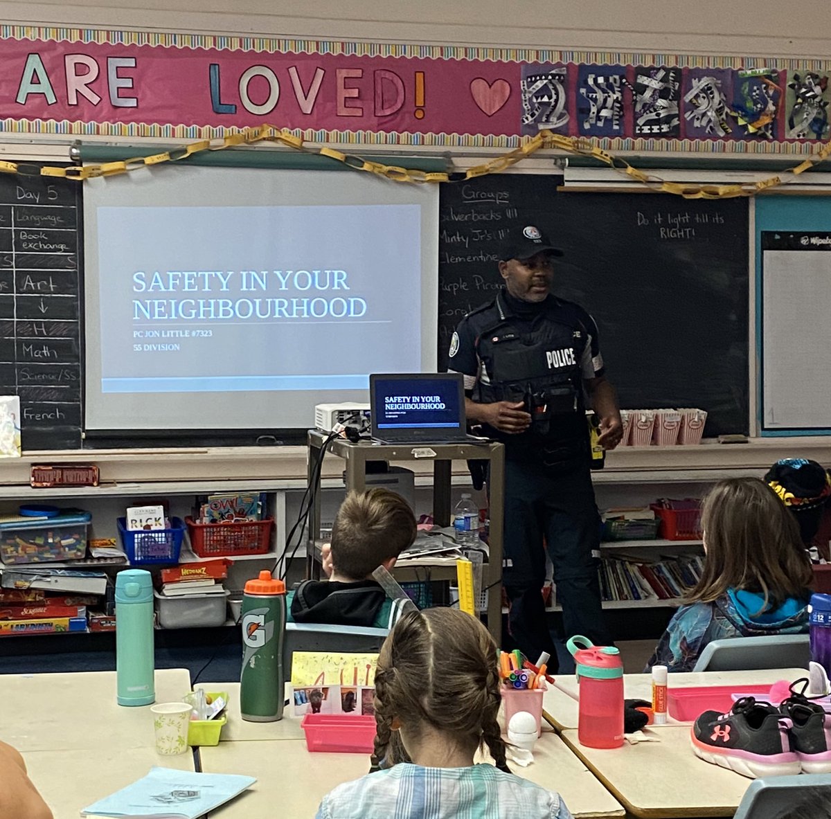 Thank you <a href="/TorontoPolice/">Toronto Police</a> Officers Jon, Craig and Frag for visiting Parkside today to speak to students about staying safe in the neighbourhood. Safety was identified as our most important community issue by both students and families. #parksideproud <a href="/npersaudLC4/">NadiraPersaud-FOS14/LC2</a>