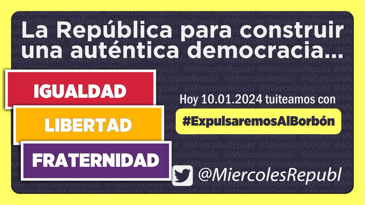 MiercolesRepu24's tweet photo. Voler una República és voler democrácia. Sense desigualtats.
Sent ciutadans i no súbdits.

Voler una República és voler que cada regió pugui sentir l'orgull de la identitat pròpia.

No necessitem reis emèrits, reis vigents i reines futures.

#ExpulsaremosAlBorbón https://t.co/3nN9dfU3xT