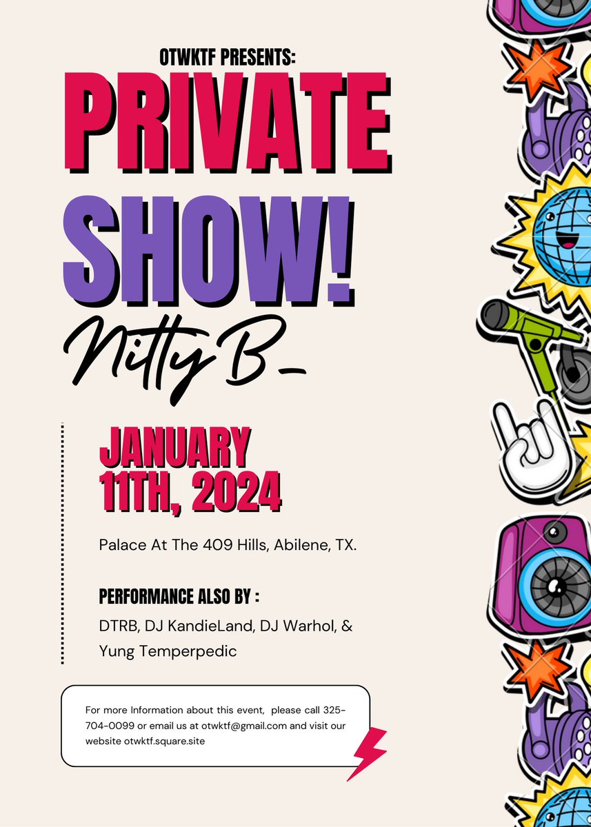 NittyB_'s tweet photo. PRIVATE SHOW TOMORROW, PULL UP, AND LISTEN TO THE GANG PERFORM OR CATCH US LIVE ON FACEBOOK, IG, TWITCH IDK WHERE THE STREAM IS GOING TO BE TBH BUT YES LET'S HAVE FUN GUYS!

SPONSORED:@OTWKTF 

FEAT:@DTRecycleBand, @YungTemperpedic, @FuckHampton 

TEXT 325-704-0099 FOR TICKETS!! https://t.co/olLlT2jeTa