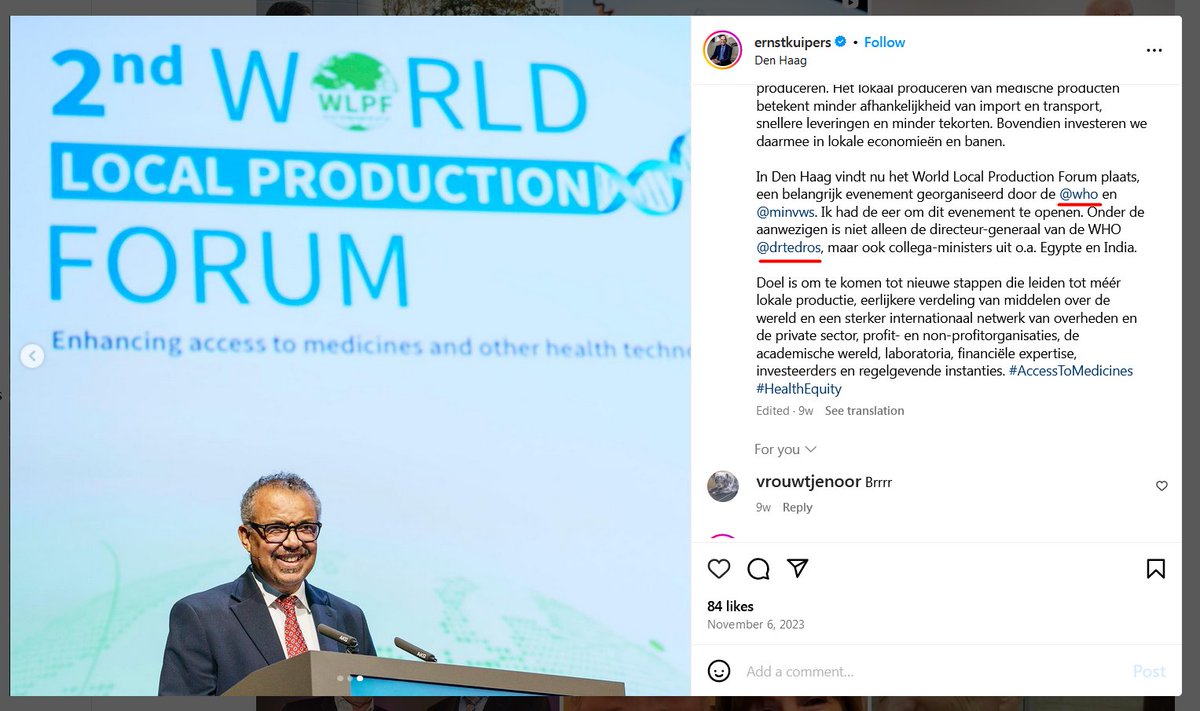 IngeJusta's tweet photo. Krijgt Ernst Kuipers soms een baantje bij het WHO? Iets met klimaat?
▶️3 dec. 2023 Instagram Kuipers: "Volgens de WHO is klimaatverandering de grootste wereldwijde bedreiging voor onze gezondheid". https://t.co/wFKsQ3C64T