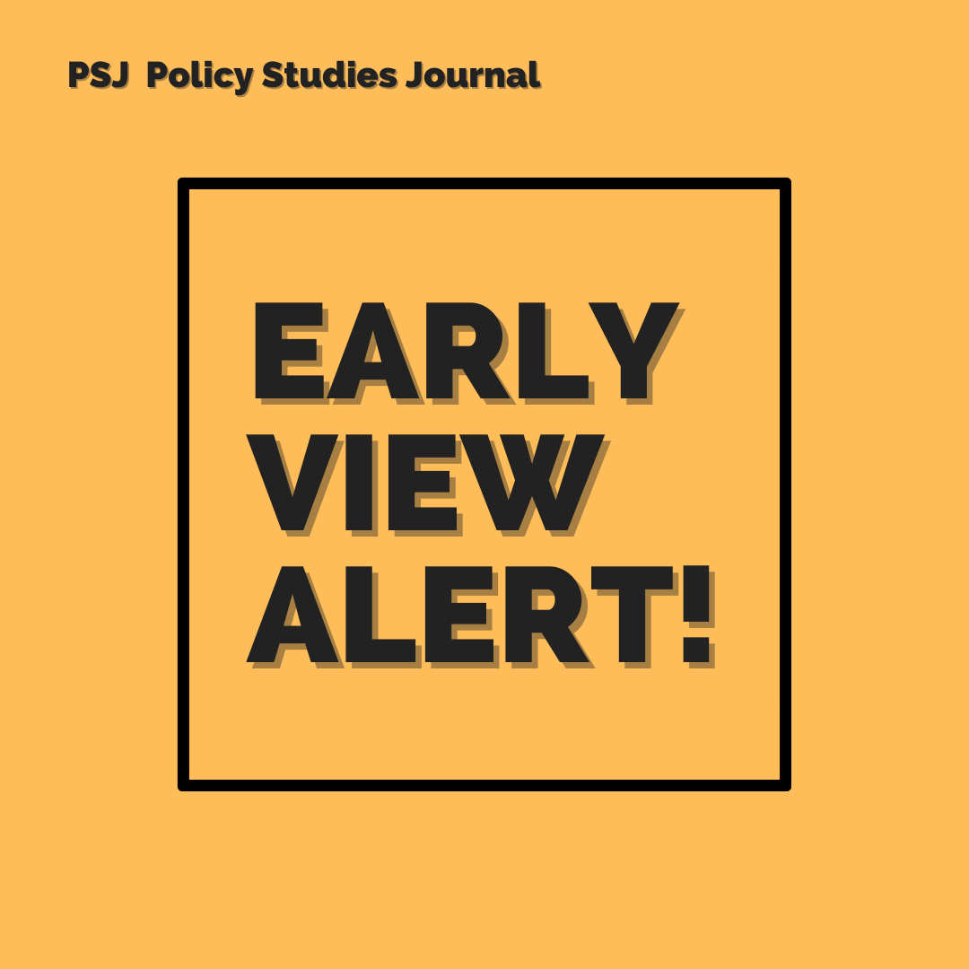 Exciting Early View Alert! 

Policy Studies Journal has just released a sneak peek at some groundbreaking articles! Dive into the latest research shaping policy landscapes.

Check out the future of policy studies now! 
onlinelibrary.wiley.com/doi/10.1111/ps…

#PolicyStudiesJournal #EarlyView