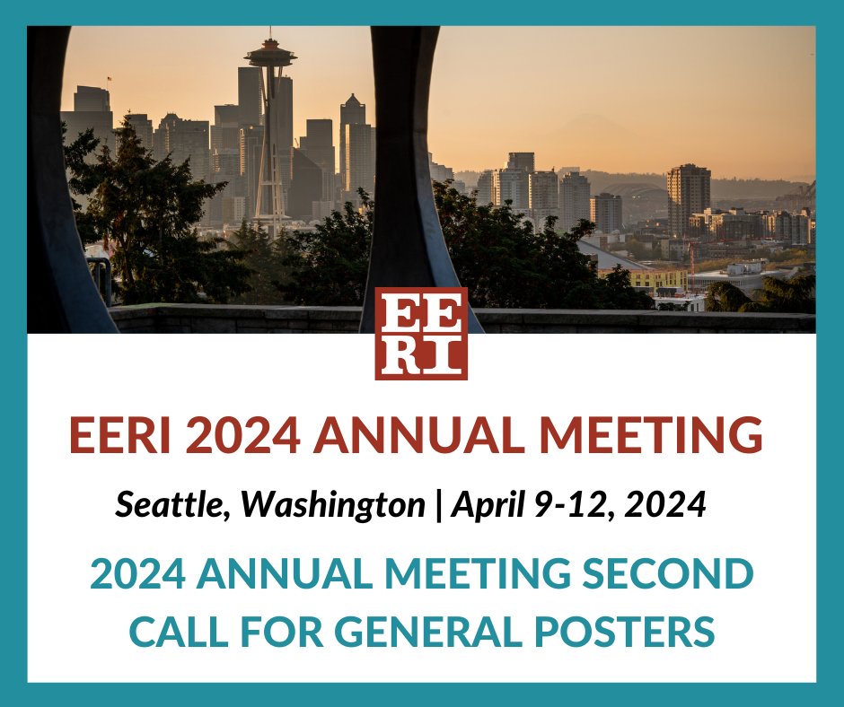 The 2024AM Second Call for General Posters submission deadline is Thursday, February 15, 2024 at 11:59 PM Pacific Time 2024am.eeri-events.org/program/new-ca…