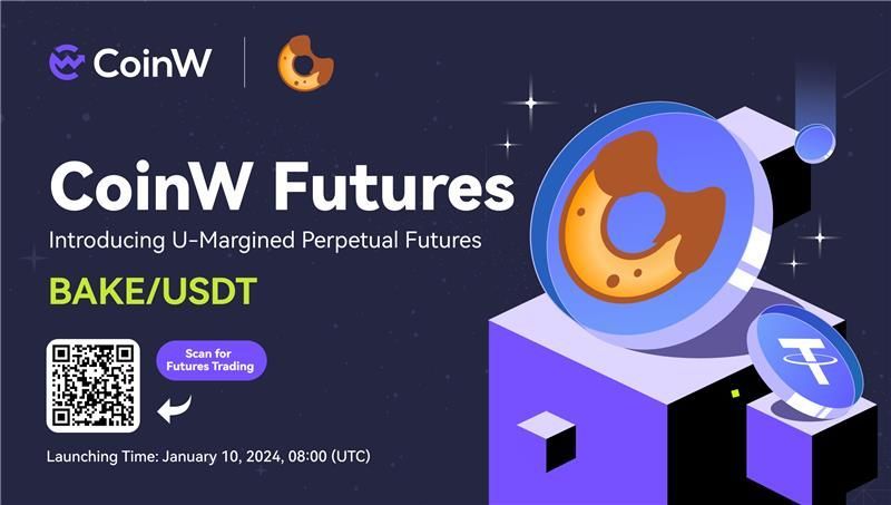 CoinWOfficial's tweet photo. #CoinW has officially launched $BAKE perpetual futures in collaboration with 
@bakery_swap! 🚀

📅 Launch Date: 10th January 2024, 8:00 UTC

📲 Ready to trade? Simply scan the QR code on our poster and get started! https://t.co/jb1sZYNnqA