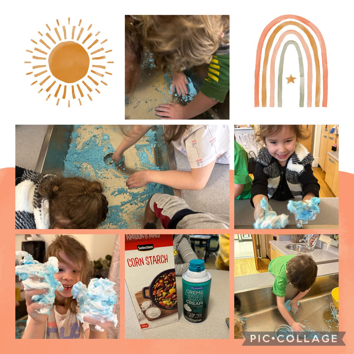 KindersRoss's tweet photo. When your two ingredient dough doesn’t turn out, you turn it into a sensory experience.  #cornstarch #shavingcream #clouddough #failure #changeofplan @ross_dsbn @dsbn @MsMichelleMatte https://t.co/AnCuaN9DKS