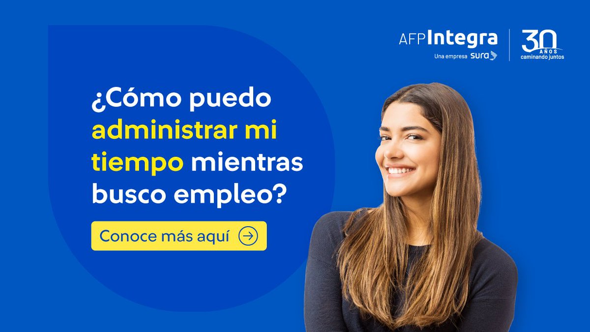 AFP_Integra's tweet photo. Si estás en tu búsqueda laboral y quieres aprender estrategias para optimizar tu tiempo durante este proceso, te invitamos a leer el siguiente artículo en nuestra plataforma #TalentoImparable: https://t.co/xQ8nwBUsaa
Accede a este y más contenidos en: https://t.co/pXCfQw1vg1 https://t.co/kEMo4kBKU7