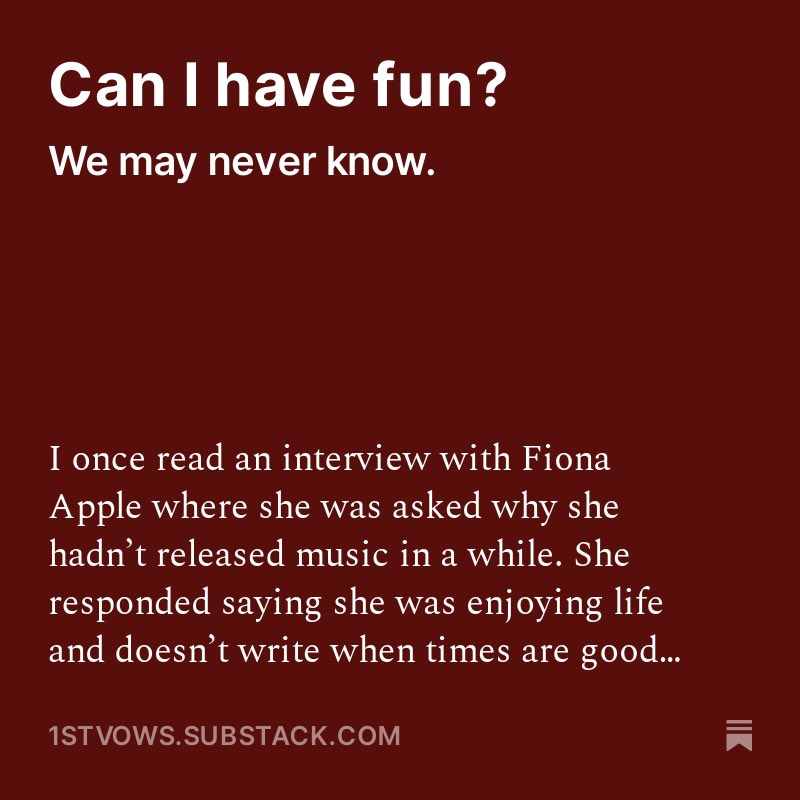 New post for all Substack subscribers with an early release of a new song for the ride or die subscribers. 

open.substack.com/pub/1stvows/p/…