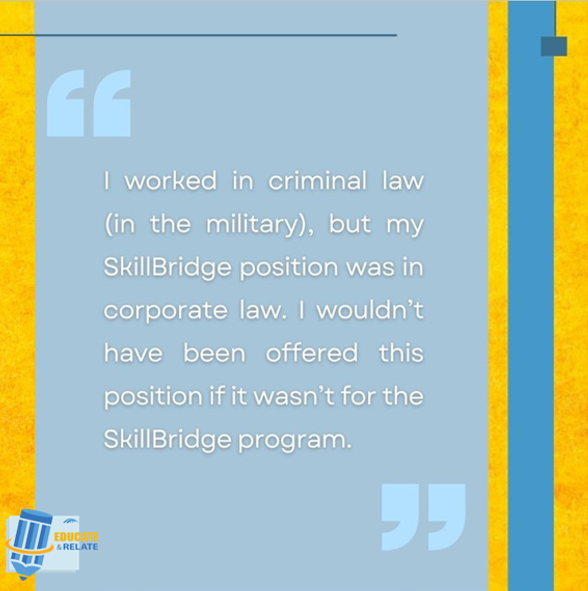 DoWMCTO's tweet photo. Our U.S. Navy veteran transitioning from military criminal law to the corporate legal arena found a rewarding career through the transformative power of SkillBridge!
#EducateRelate #DoDSkillBridge #MilitaryTransition https://t.co/iUqeTAOh15