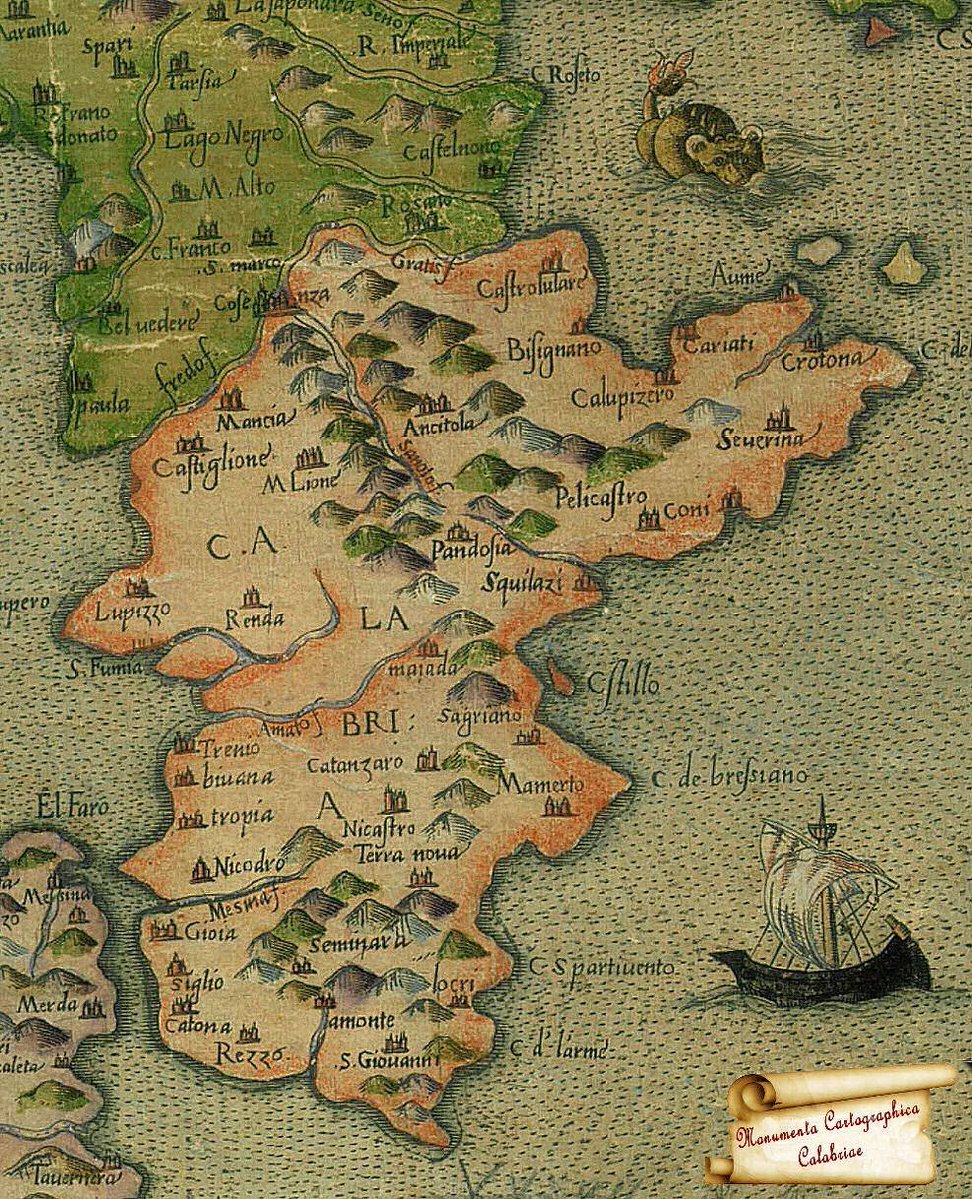 ArteCalabria's tweet image. Bizzarra mappa della #Calabria del 1565 dell'incisore Ferdinando Bertelli, tratta da cartografi e disegnatori veneziani.
#CARTOGRAPHIE #GeographyMap  #MAPPA #arte #beauty #art #teacher