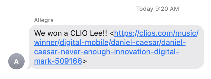 leemartin's tweet image. Hell of a message to wake up to. @AllegraChautin @RepublicRecords @DanielCaesar ♟️ #NeverEnough #MateInOne