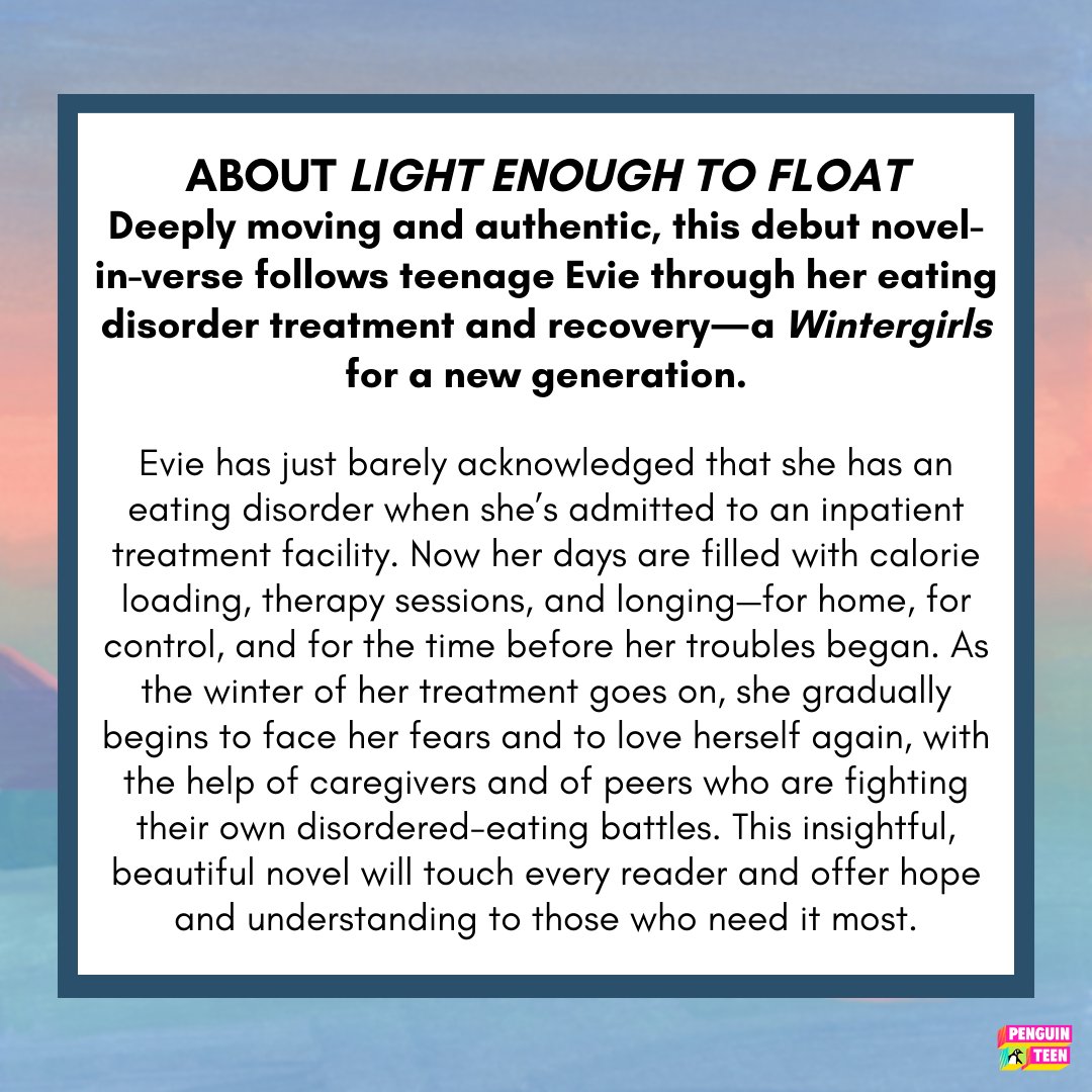 The cover of LIGHT ENOUGH TO FLOAT is as beautiful as the verse in Lauren Seal’s debut. Don’t take our word for it, add it to your bookshelf and find out in October! goodreads.com/book/show/1990… @Penguinteen <a href="/WritingSeal/">Lauren</a>