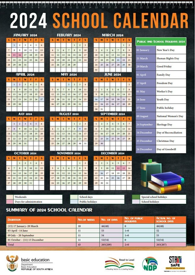 Thobeka_Rare's tweet image. Kana dikolo dibula neng? Here&apos;s a reminder of the 2024 school calendar. Dikolo dibula next week Wednesday, 17 January.
You still have time to shop for stationery, uniform and label each item one by one, incl all the pens and pencils 🖋📚 #backtoschool #schoolsreopening