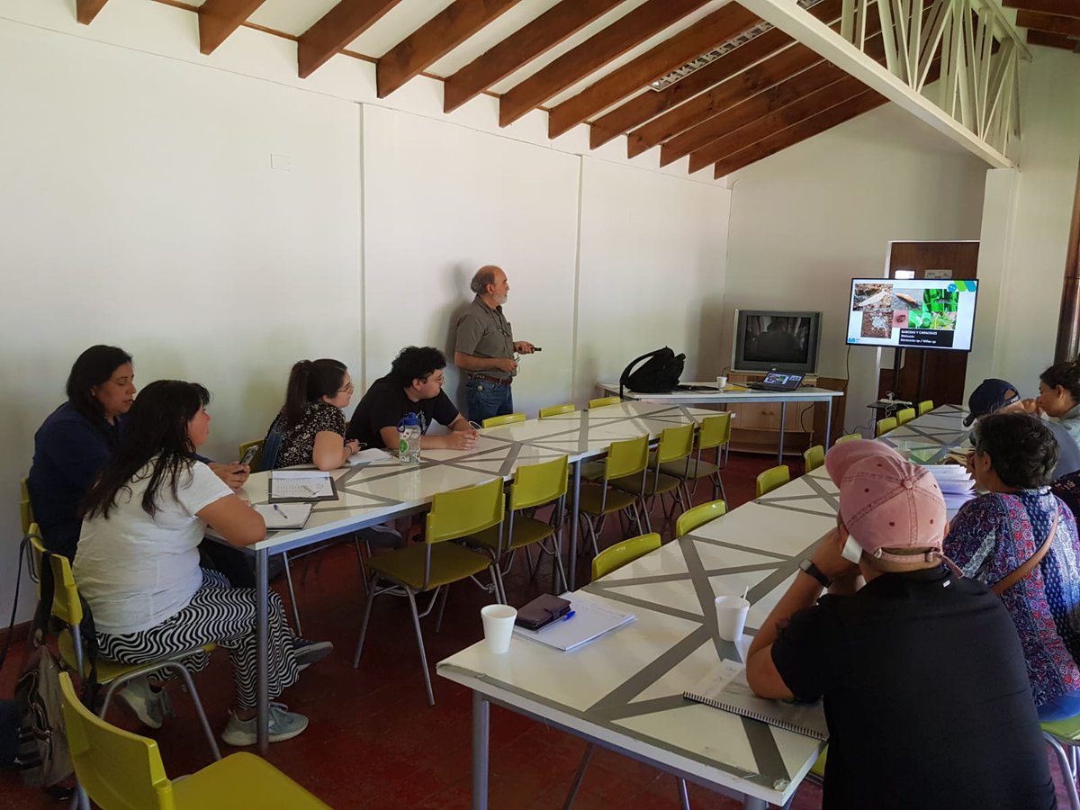 INIA_LaCruz's tweet photo. ⭕️Capacitamos a los integrantes del Grupo de Extensión Tecnológica (GET) Viveristas en especies nativas🔍 Bajo la guía del Dr. @ECisternas9 conocieron la importancia de los insectos en el ecosistema de las especies nativas y estrategias de manejo para promover la biodiversidad 📚 https://t.co/y7e6yUUBq3