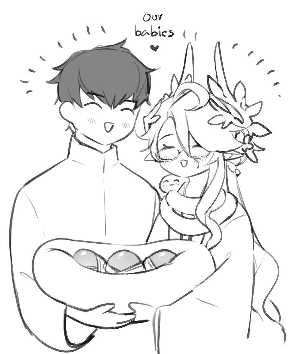 Celestial_Sect's tweet photo. doodle Dragonzhu preggo and egg laying https://t.co/xjTBHEQfWK