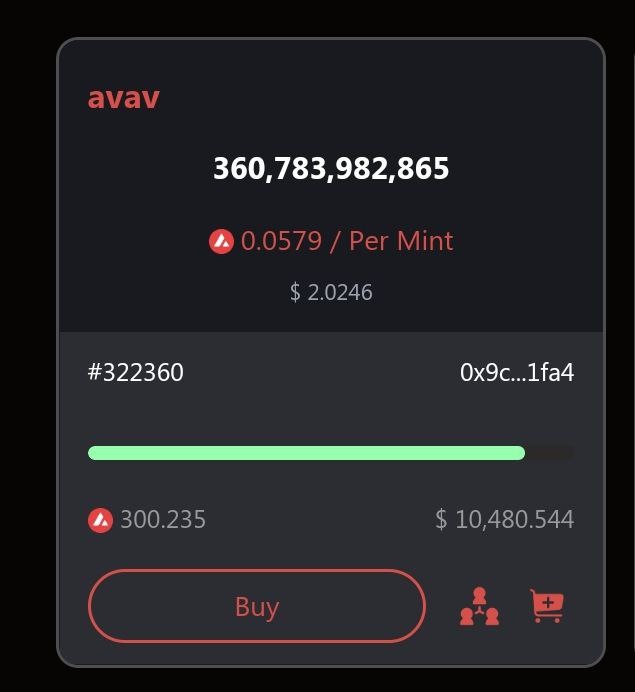 对于铭文圈来说，比ETF更刺激的，是铭文“拼多多”来了。
因为今晚，AVAX的铭文平台avascriptions上线了拼单功能：
小散可以把大户压在地板价的大额卖单，用众筹拼单的方式，蚂蚁啃大象一样啃掉！
恰好赶上AVAV白天上了Lbank，晚上七点左右开始拉盘，整个社区正在FOMO，忽然发现了这个神奇的功能
#avav