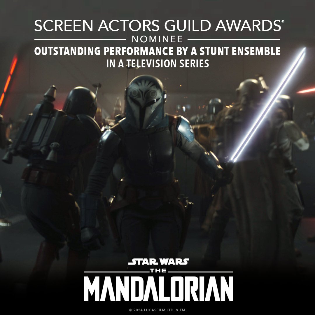 Congratulations to the cast of #TheMandalorian on their Screen Actors Guild Awards nomination for Outstanding Performance by a Stunt Ensemble in a Television Series! #SAGAwards