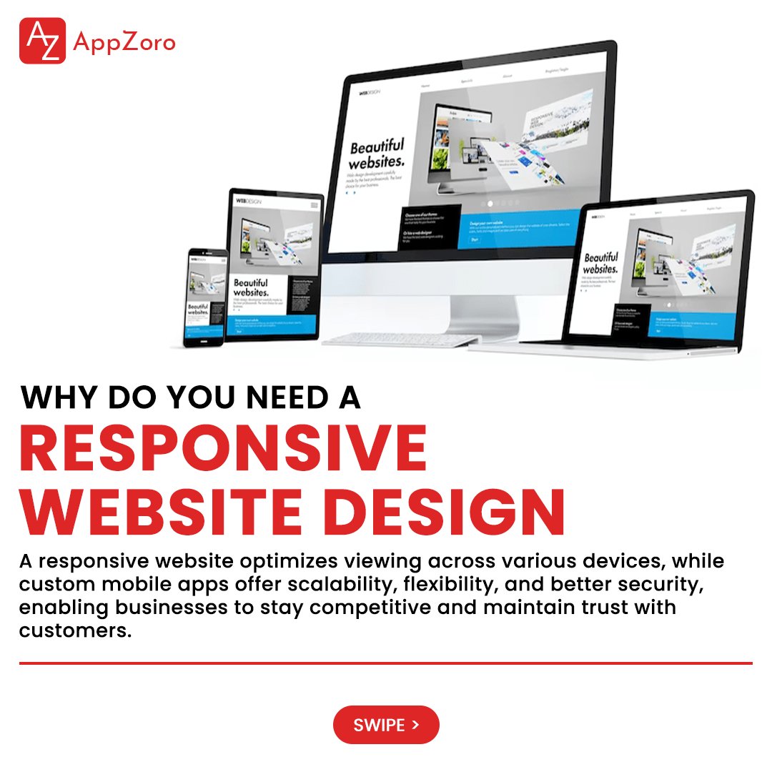 AppZoroT's tweet image. A responsive website design isn't just a trend; it's a necessity for engaging your audience across all devices. Responsive web design is important for several reasons
◼ Experience
◼Accessibility
◼Overall Success
#ResponsiveWebDesgin #websitedesignanddevelopment #appzoro