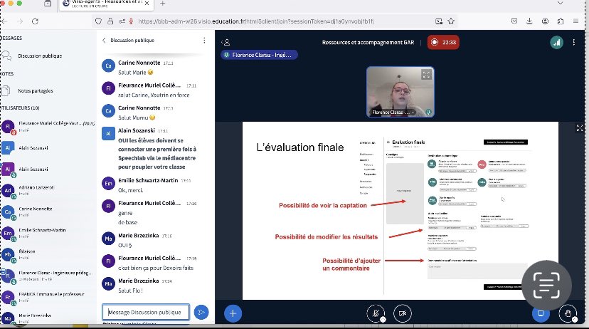 FleuranceMuriel's tweet photo. Webinaire 🖥️avec l’éditeur de #speechlab 🎙️🎤pour présenter, aux professeurs de français 🇫🇷du @clgVautrinLud,  le coach numérique pour préparer les élèves à l’oral du brevet📜.
Prêt à commencer l’expérimentation avec les élèves 👩🏻‍🎓🧑🏽‍🎓👨🏻‍🎓
@dane_nancy_metz 
#TNE des Vosges https://t.co/K83gXmf2ta