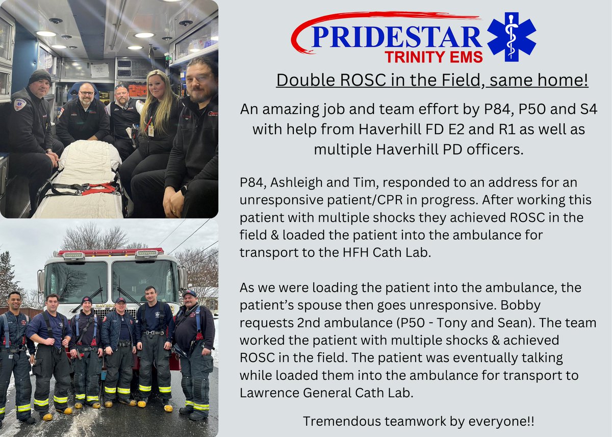 A herculean effort by all who were involved. A day that shakes a family to have one family member need medical assistance...to then have a 2nd member need the same help. Amazing work and thank you <a href="/HaverhillPolice/">Haverhill Police</a>  and <a href="/HaverhillFire/">Haverhill Firefighters Local 1011</a> for your tremendous support and efforts!!