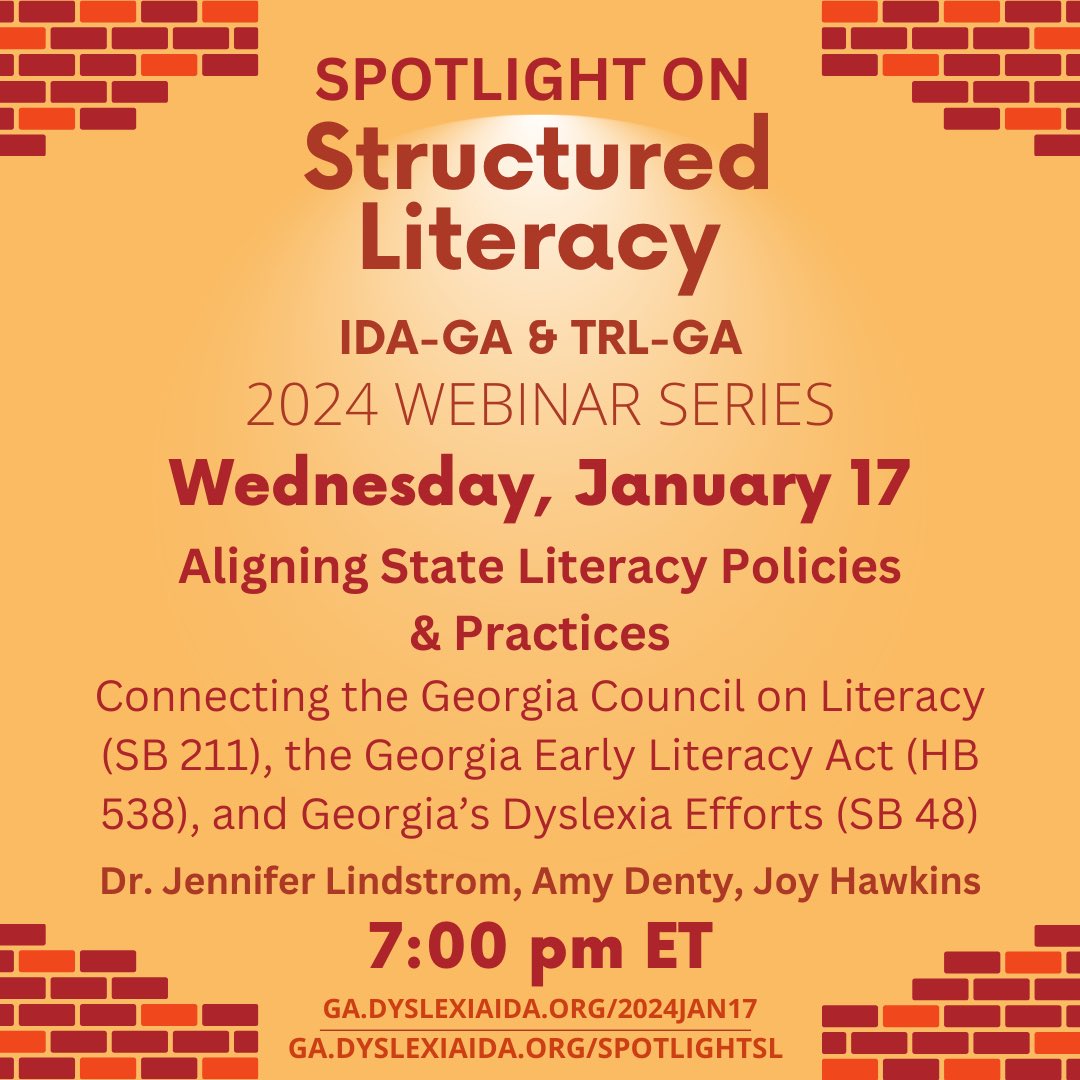 readingleaguega's tweet photo. Next Wednesday! Our first of 4 FREE webinars in the 2024 Spotlight on Structured Literacy Series! Register today! https://t.co/CB1cNiN4sz https://t.co/Wf7AAyGuZl