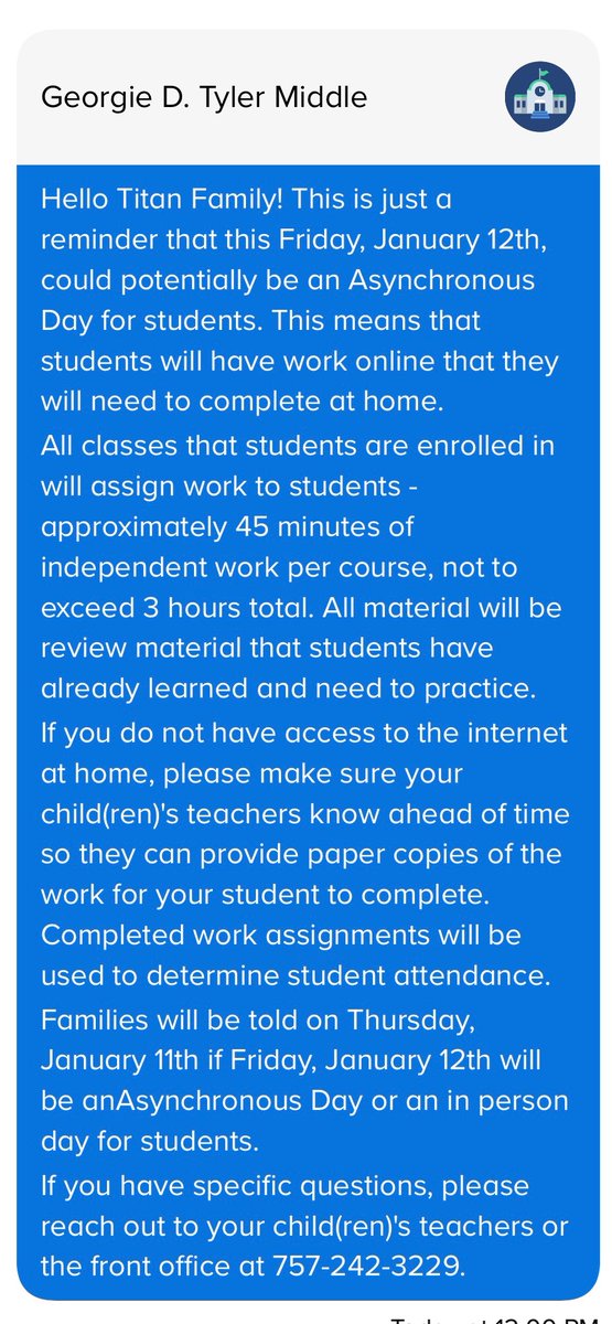 Important information about Friday, January 12: