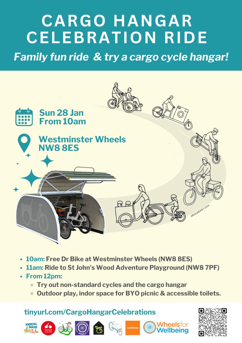 1st residents cargo cycle hangar, you say? We’re extremely proud and excited about this event @stjohnswoodsoc @nw8stjohnswood @stjohnswood1 @St_JohnsWoodNW8 @Nw8mums @paulswaddle @ActiveWCC @CityWestminster @maxpsullivan @laura_laker @Westminster_LCC @WestminsterSts @Wheels4Well