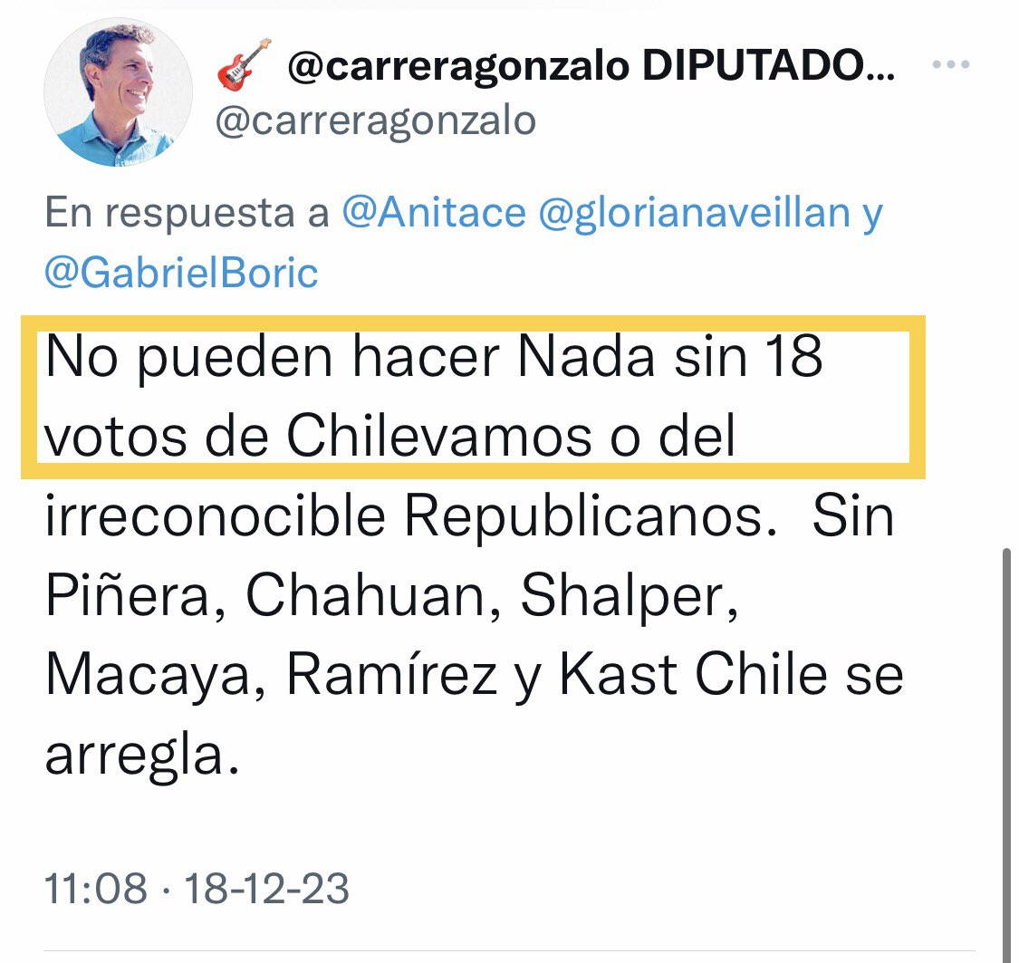 El mismo Diputado @carreragonzalo que el 18DIC, nos dijo que NO estaban los votos, hoy 10ENE nos dice que SI podrían estar 😳 ¡el chiste se cuenta solo! Disfruten lo votado #NoEstanLosVotos #TeLoDije