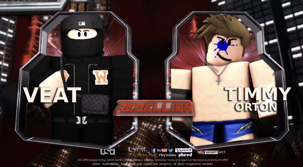 LVPWROBLOX's tweet photo. More matches included on #Rebellion
- European Champion #VEAT takes on The UNDEFEATED #TIMMYORTON
- The Cruiserweight Champion #StemBourne takes on THE ON THE ROLL New LVPW Superstar #SPIKE
- LVPWC N1C Qualifier 1 of 4 #ADGE takes on #IVD https://t.co/YsoaC63Ekx