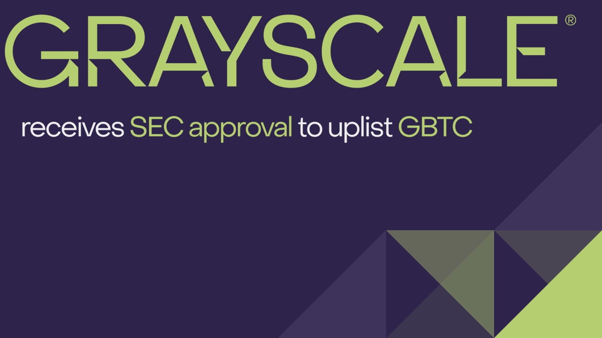 Huge news: Today, the SEC approved NYSE Arca’s application pursuant to Rule 19b-4 under the Securities Exchange Act of 1934 to list the shares of Grayscale Bitcoin Trust on NYSE Arca under Ticker $GBTC AND declared $GBTC’s registration statement on Form S-3 effective. (1/5)