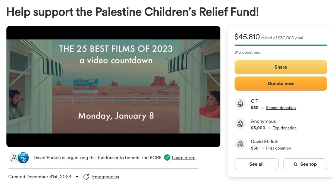 the fundraiser attached to this video has raised more than $45,000 for the Palestine Children's Relief Fund. 

i'd really love to hit $50,000 before i close it out next Monday. please consider donating if you can. thanks!

gofundme.com/f/help-support…