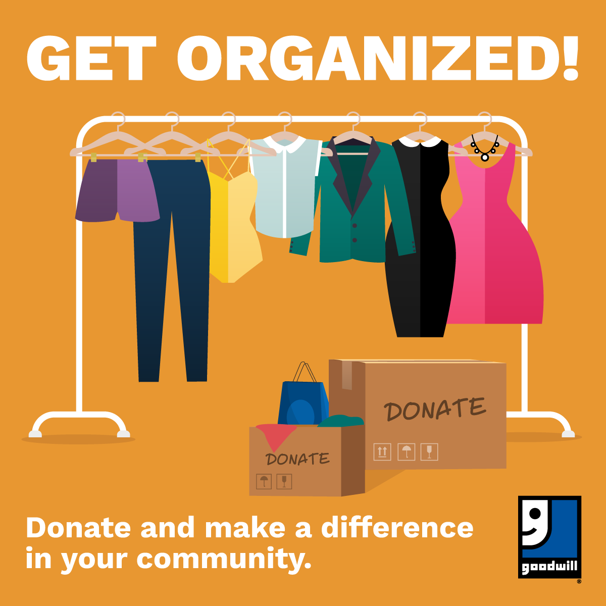 Got stuff packed in your closet that you haven’t used in years? Donate to Goodwill and make a difference in your community! Find a donation center at GoodwillVegas.org.