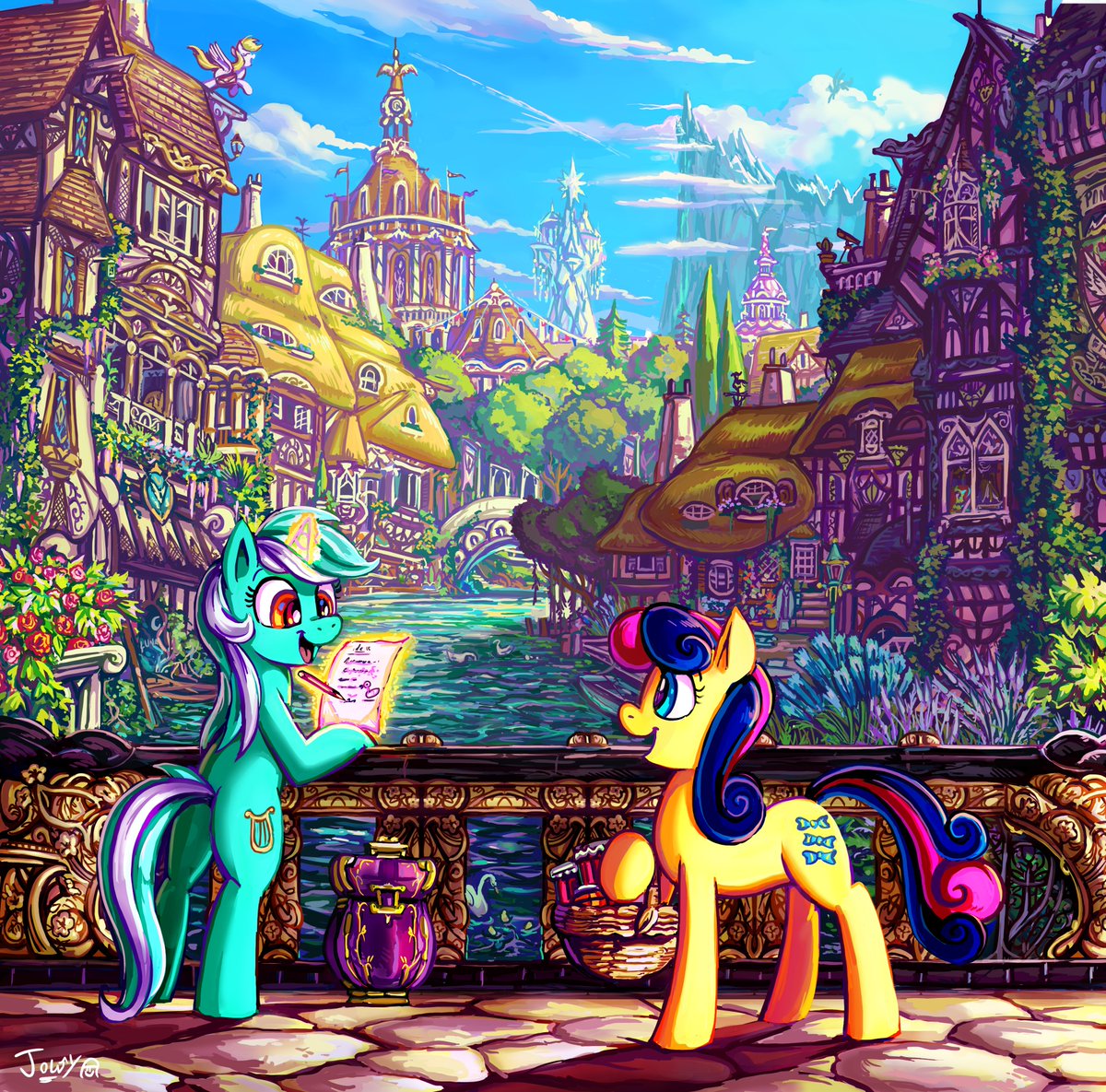 What would you do if you had only one day in Ponyville? Artwork is by @JowyBe! deviantart.com/jowyb/art/Slic…