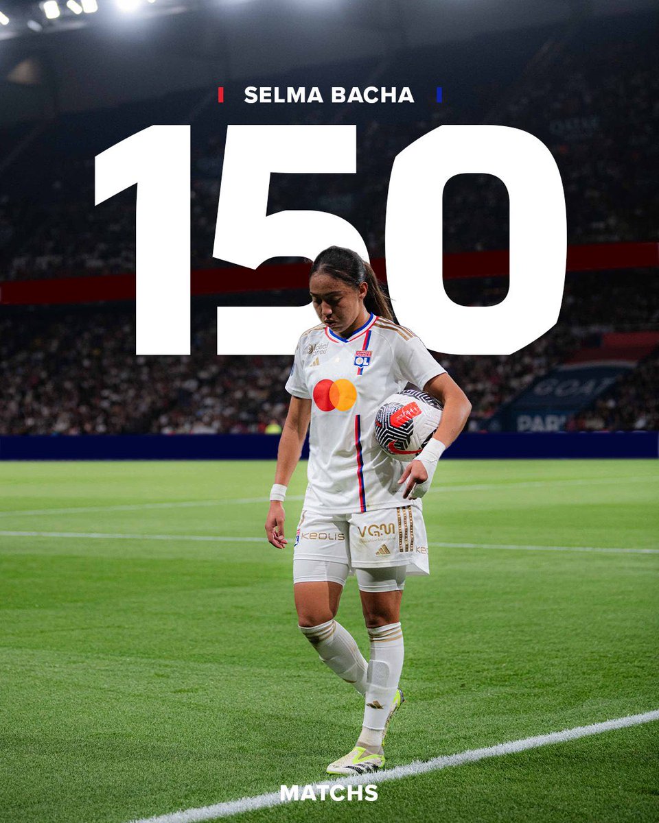 150 apps at the age of 23 is massive. 

Congratulations Selma Bacha #MadeInOL #OL