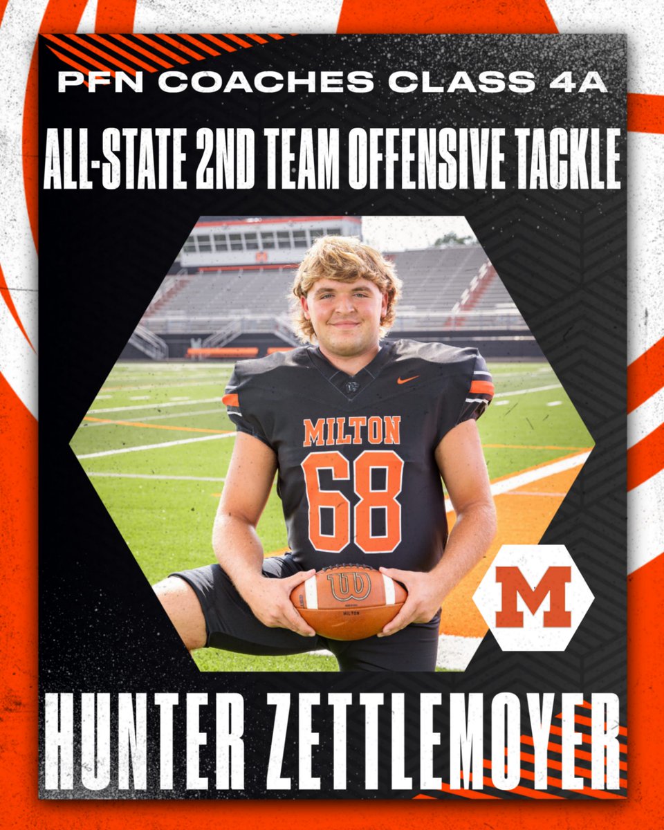 Congratulations to Hunter Zettlemoyer for being named to the PFN Coaches Class 4A All-State 2nd Team - Offensive Tackle! We are all so proud of your hard work! 🏈🐾