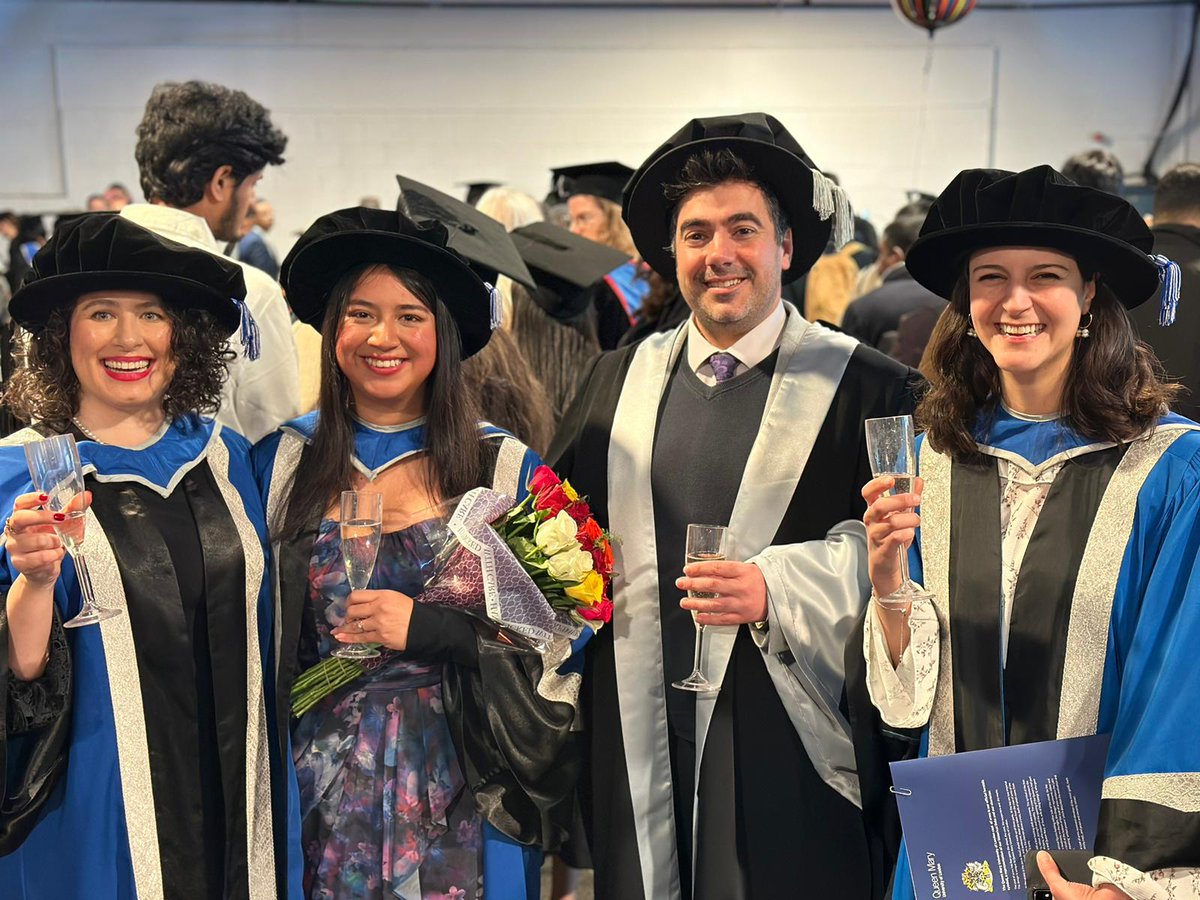 EizaguirreLab's tweet photo. Proud PI moment with the #graduation of 3 amazing Dr. @Leila_Fouda @PerlaRoman27 @ceci_hi91 #phdlife @QMUL https://t.co/AbXOJeEovq