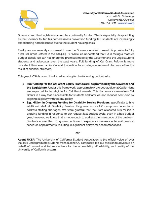 UC Student Association tweet media