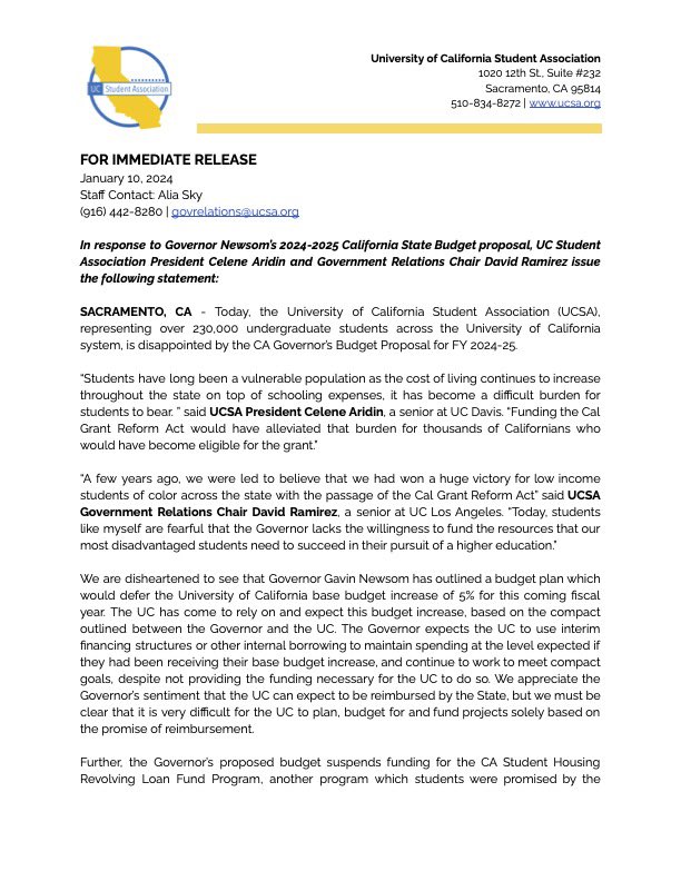 UC Student Association tweet media