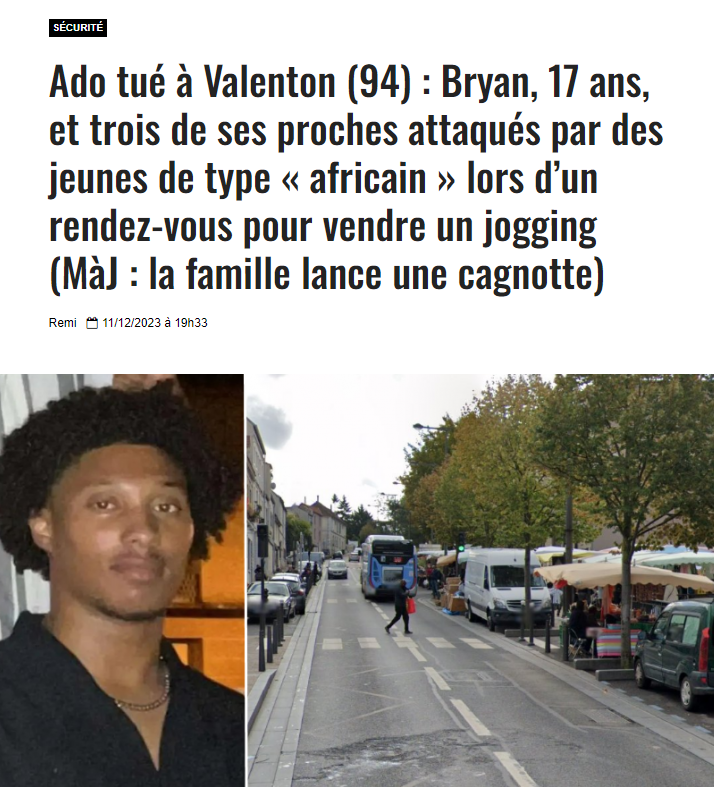 F_Desouche's tweet photo. Le malfaiteur tué dans une armurerie à Eslettes (76) par un employé était… recherché dans l’enquête sur la mort de Bryan, l’ado de 17 ans tué en région parisienne lors d’un rendez-vous pour vendre un jogging (MàJ)
https://t.co/2wPHInPZDR https://t.co/Ul23LaOuey