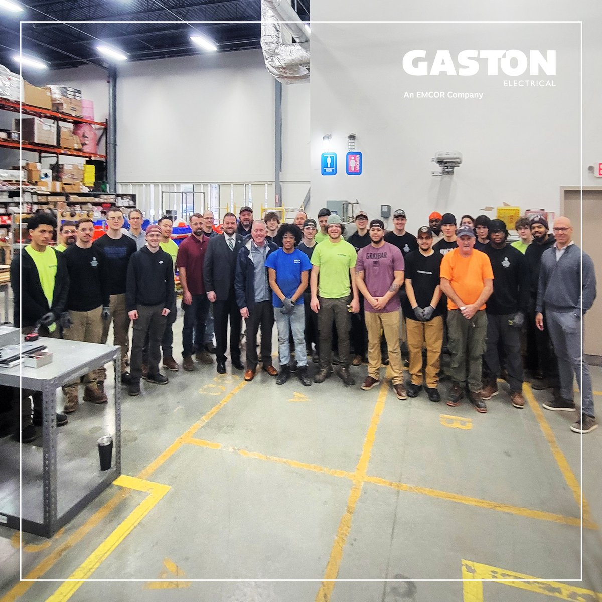 We'd like to thank State @SenatorMikeRush and Rep. @TedPhilips for visiting the Gaston #Prefabrication Shop today. Lots of great discussion on #Boston's construction market, workforce development, safety, innovation, and industry best practices. @IBEW103 @necaboston @universalhub