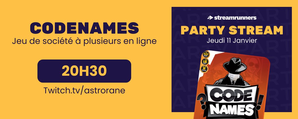 Viens jouer avec nous 🪐 <a href="/StreamRunnersFR/">StreamRunners - Réseau social des streamers</a> #stream #twitch #game #streamrunners #rigolade #strategies