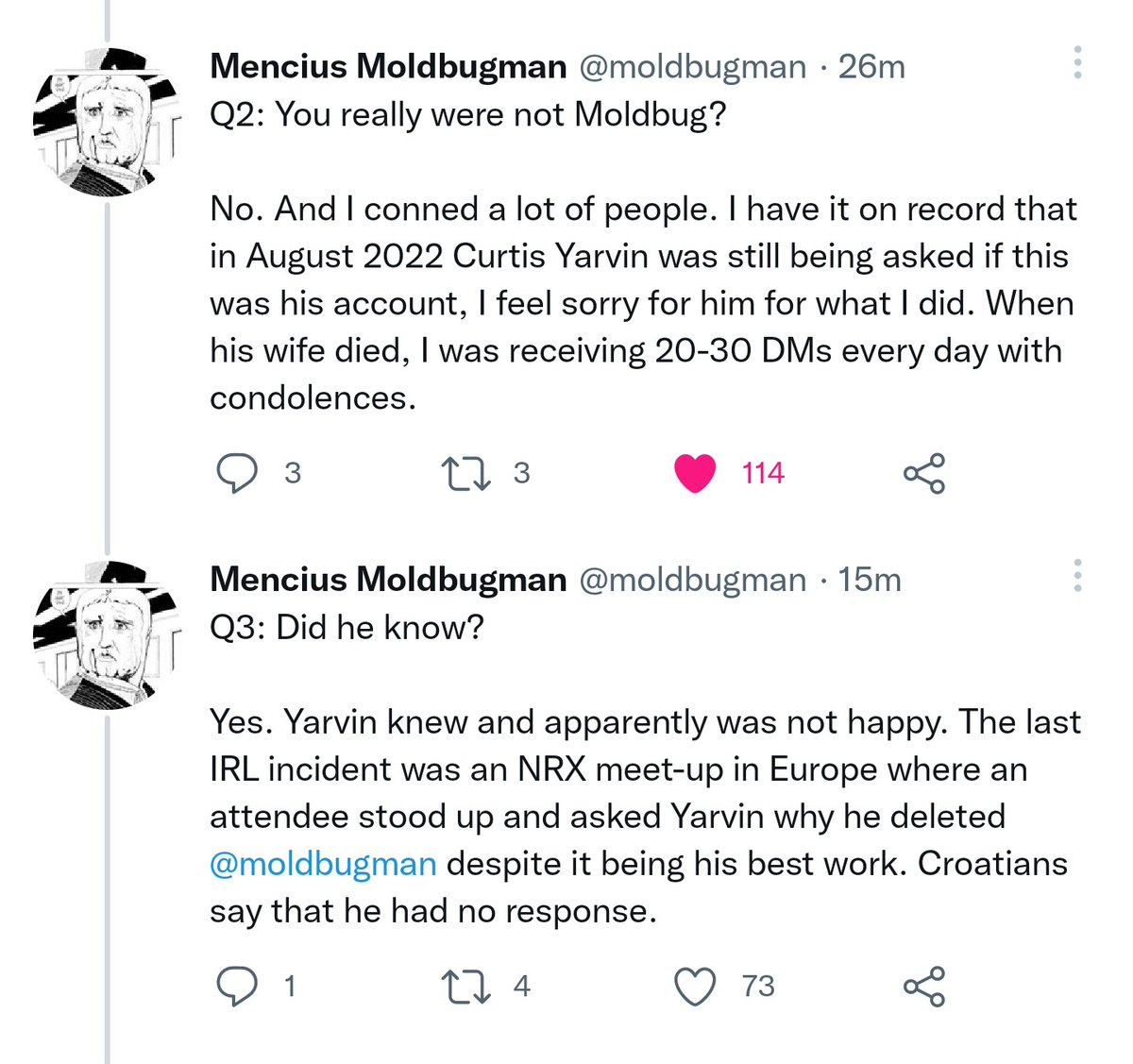 whichwaslost's tweet image. Gather round to hear the tale of one of the best to ever do it. Mencius Moldbugman. Many of you will remember him from seminal threads on Bookshelf Colour Coordination and the genius of Brazil. 

Here is the thread that lead up to his self imposed banning.