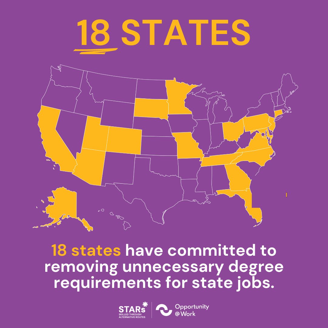 States are leading the way to #TearThePaperCeiling and making good jobs available to workers without degrees. More from Papia Debroy and Blair Corcoran de Castillo in @BrookingsInst: lnkd.in/eJGcfUdi #Hiring #HireSTARs #Career #Employment