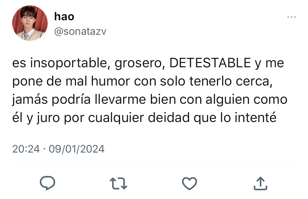 strawhaoz's tweet photo. haobin au   |   unpleasant 

Hao tiene una vida perfecta; presidente del consejo estudiantil, buenas calificaciones, y definitivamente no necesita que el chico transferido a mitad de semestre por mal comportamiento venga a alterar su realidad. https://t.co/3xGOB3sU5m