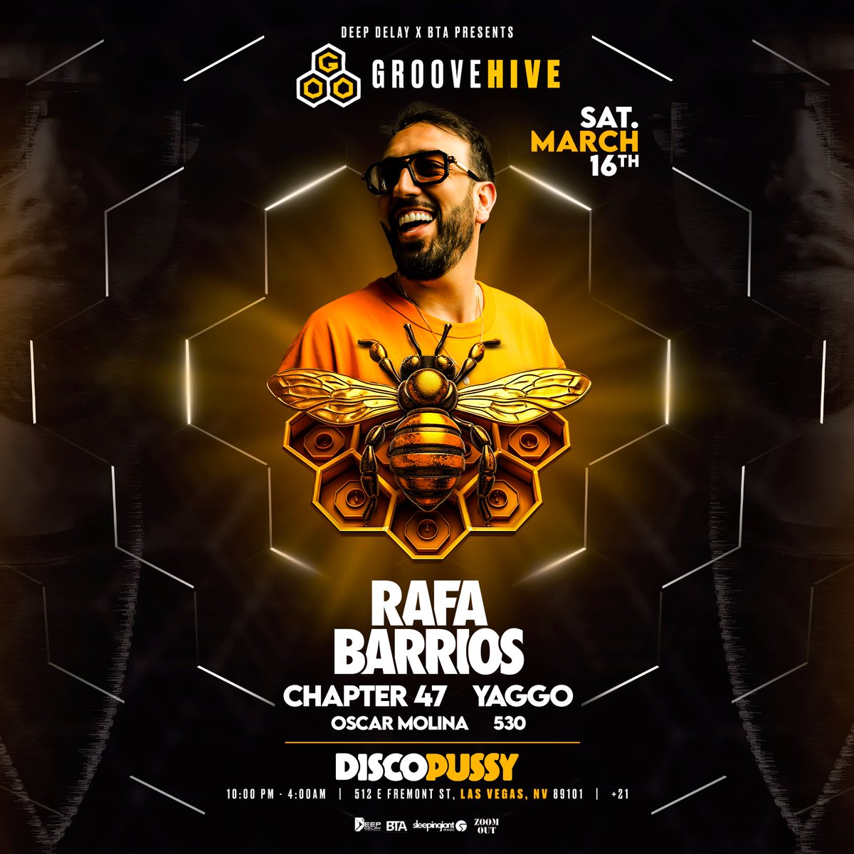 Discopussy's tweet photo. 🐙 DISCOPUSSY w/ RAFA BARRIOS

@groovehive X @deepdelaymanagement X @bta

SAT | 3.16.24 | 10PM | 21+
  
TICKETS / GUEST LIST: https://t.co/qF8Ubr9ol9 https://t.co/g2CZPHhIGw