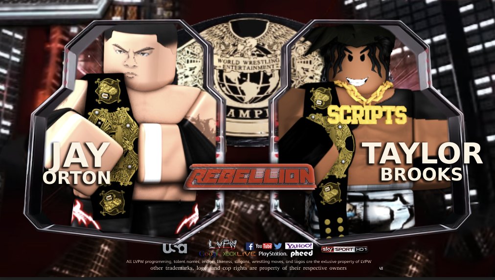 LVPWROBLOX's tweet photo. Friday Night Rebellion HUGE CHAMPIONSHIP MATCH This Friday @ 6PM ET/5PM CE.
INTERIM LVPW World Champion #JayOrton takes on CURRENT LVPW World Champion #TaylorBrooks to Find out who the REAL WORLD LVPW World Champion is! #LVPWRebellion https://t.co/YImKY4ZMQR