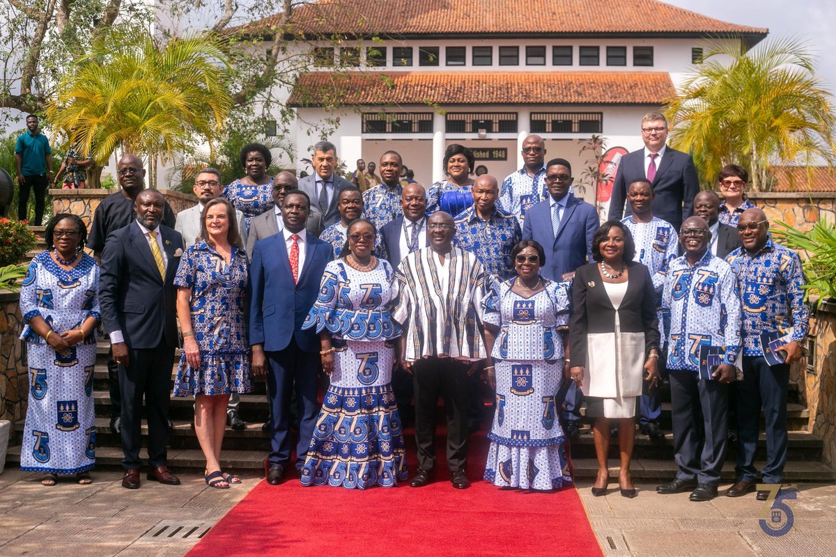 UnivofGh's tweet photo. Yesterday, Vice President Dr. @MBawumia officially opened the three-day 75th #UGANYSC. This event will culminate in the establishment of a Digital Youth Village aimed at enhancing digital entrepreneurship among the nation’s youth.
1/3
#UGIS75
#IntegriProcedamus https://t.co/zx26wfKjY6