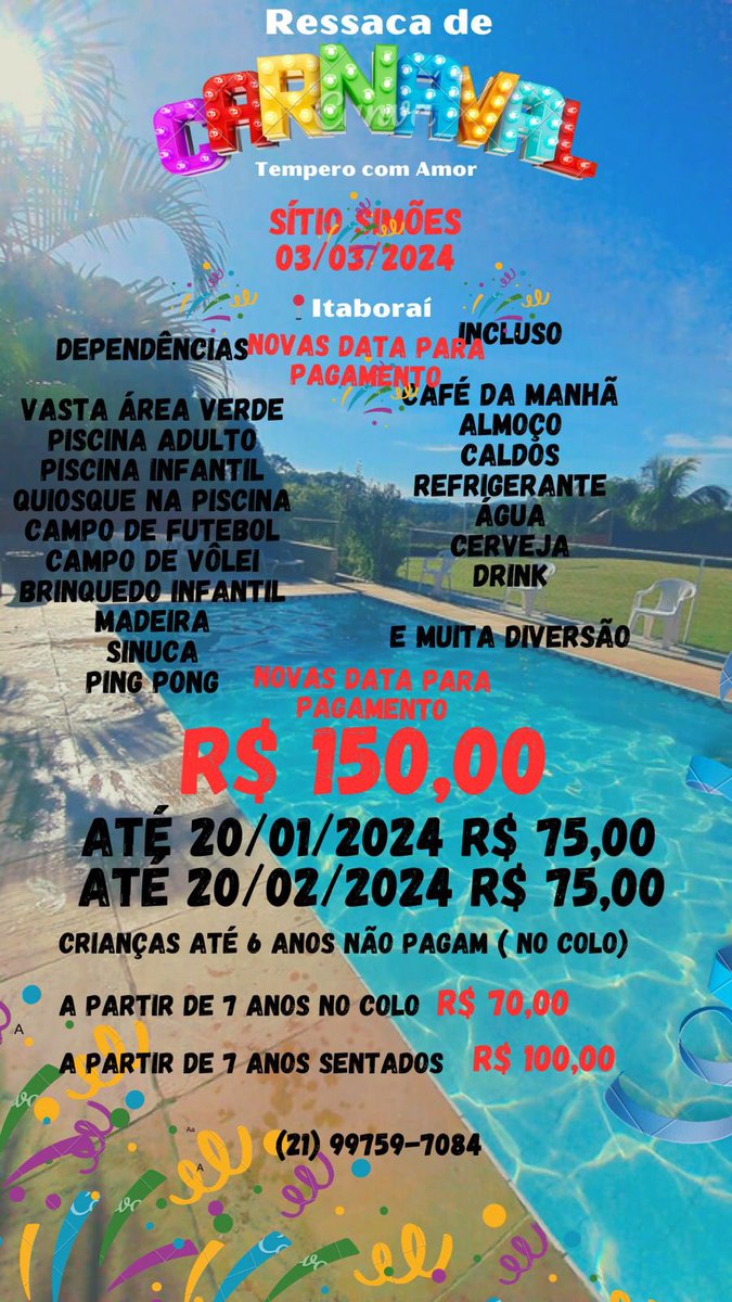 TemperoComAmor's tweet photo. 🎭RESSACA DE CARNAVAL 🎭🥳
VAI SER MÍDIA 🥳
📲CHAMA NO ZAP https://t.co/ETsBsNKWPe