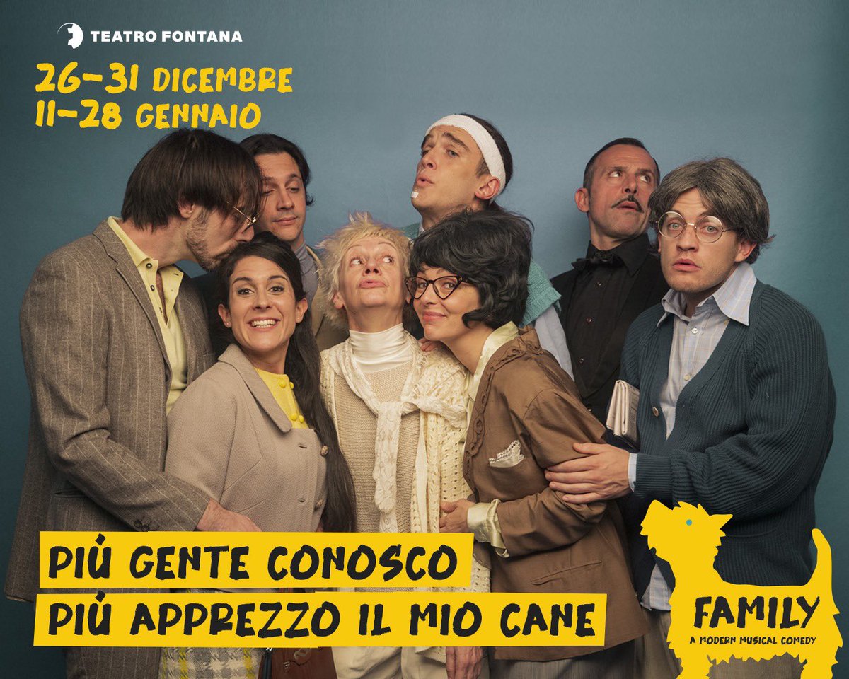 𝐼𝑛𝑠𝑖𝑒𝑚𝑒 𝑛𝑒𝑙𝑙𝑎 𝑏𝑢𝑜𝑛𝑎 𝑒 𝑛𝑒𝑙𝑙𝑎 𝑐𝑎𝑡𝑡𝑖𝑣𝑎 𝑠𝑜𝑟𝑡𝑒. 𝐸 𝑝𝑢𝑟𝑒 𝑖𝑛 𝑞𝑢𝑒𝑙𝑙𝑎 𝑢𝑛 𝑝𝑜' 𝑐𝑜𝑠ì 𝑐𝑜𝑠ì!

🔸𝐅𝐀𝐌𝐈𝐋𝐘 𝐚 𝐦𝐨𝐝𝐞𝐫𝐧 𝐦𝐮𝐬𝐢𝐜𝐚𝐥 𝐜𝐨𝐦𝐞𝐝𝐲 
𝘿𝙖𝙡 𝟭𝟭 𝙖𝙡 𝟮𝟴 𝙂𝙚𝙣𝙣𝙖𝙞𝙤