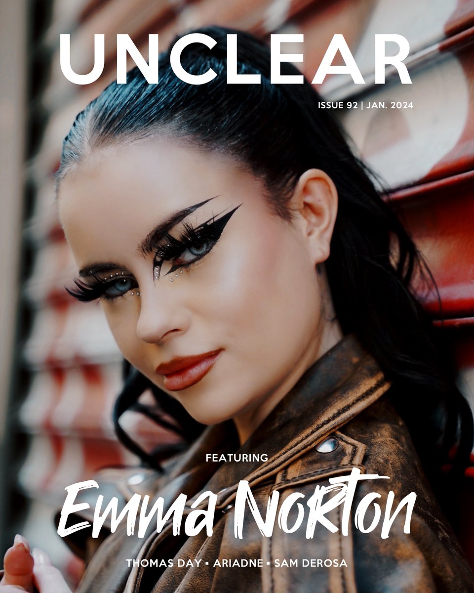 unclearmag's tweet photo. Our January issue featuring @emmanorts, @thomasdaymusic, @LiinaAriadne, #SamDeRosa + more is out now! Read here: https://t.co/wDcFMZoMnh 

cover photo shot by @camiliberty 
cover story article by @AMCnewswriting https://t.co/9A4dyKTjPG