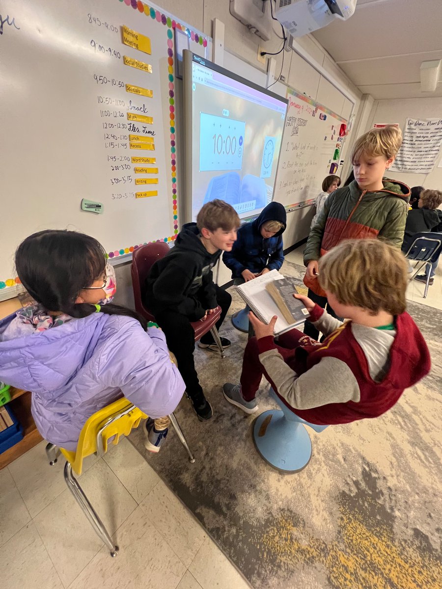 MsFearrington's tweet photo. Yesterday we had our first fantasy book club meet up! We got to discuss what fantasy elements we are noticing in the beginning of our books. We meet again on Friday! https://t.co/S11679QqNw