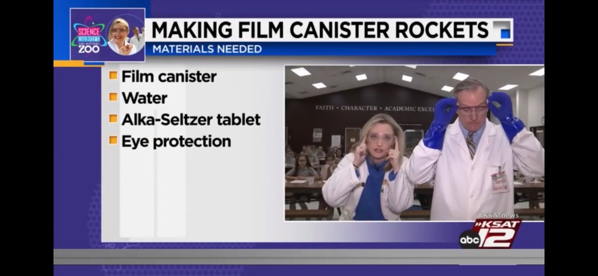 KSATSarahSpivey's tweet photo. #ScienceWithSarah: Film canister rockets 🚀
It was so much fun lifting off into world of Newton’s Third Law of Motion with the 5th graders of San Antonio Christian School.
We used film canisters and Alka-Seltzer as our rocket fuel! Check it out here ➡️ https://t.co/ahk5PB6Yhm https://t.co/uvrkaoeq7T